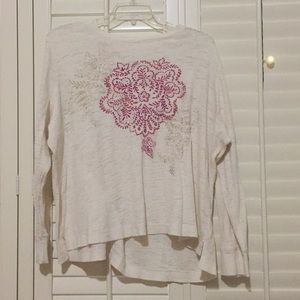 Cream long sleeved shirt